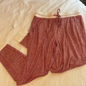 Super soft red and white joggers